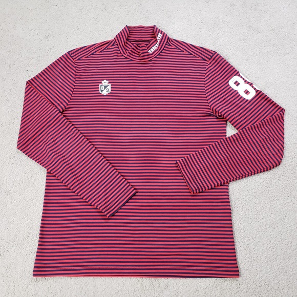 Pearly Gates Other - Pearly Gates Shirt Men 6 2XL Red Navy Stripe Mock Rugby Anime Stretch Cutsew